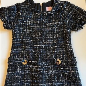 Zoe Ltd Black, Navy and White Tweed Dress